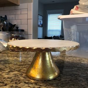 Brand new mud pie gold pedestal/cake stand